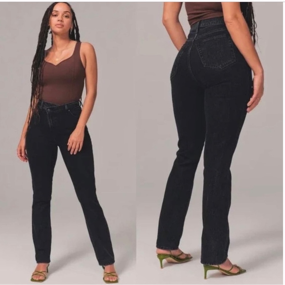 Abercrombie & Fitch Black Straight Leg Jeans